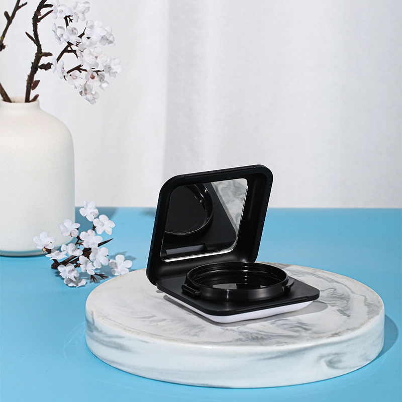 Wholesale 12g New Design Square White Bb Cc Cream Cushion Box Container with Mirror Air Compact Cushion Foundation Case