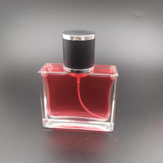 공장 스팟 100ml 빈 사각형 직사각형 분무기 향수 유리병(알루미늄 스프레이 캡 포함)